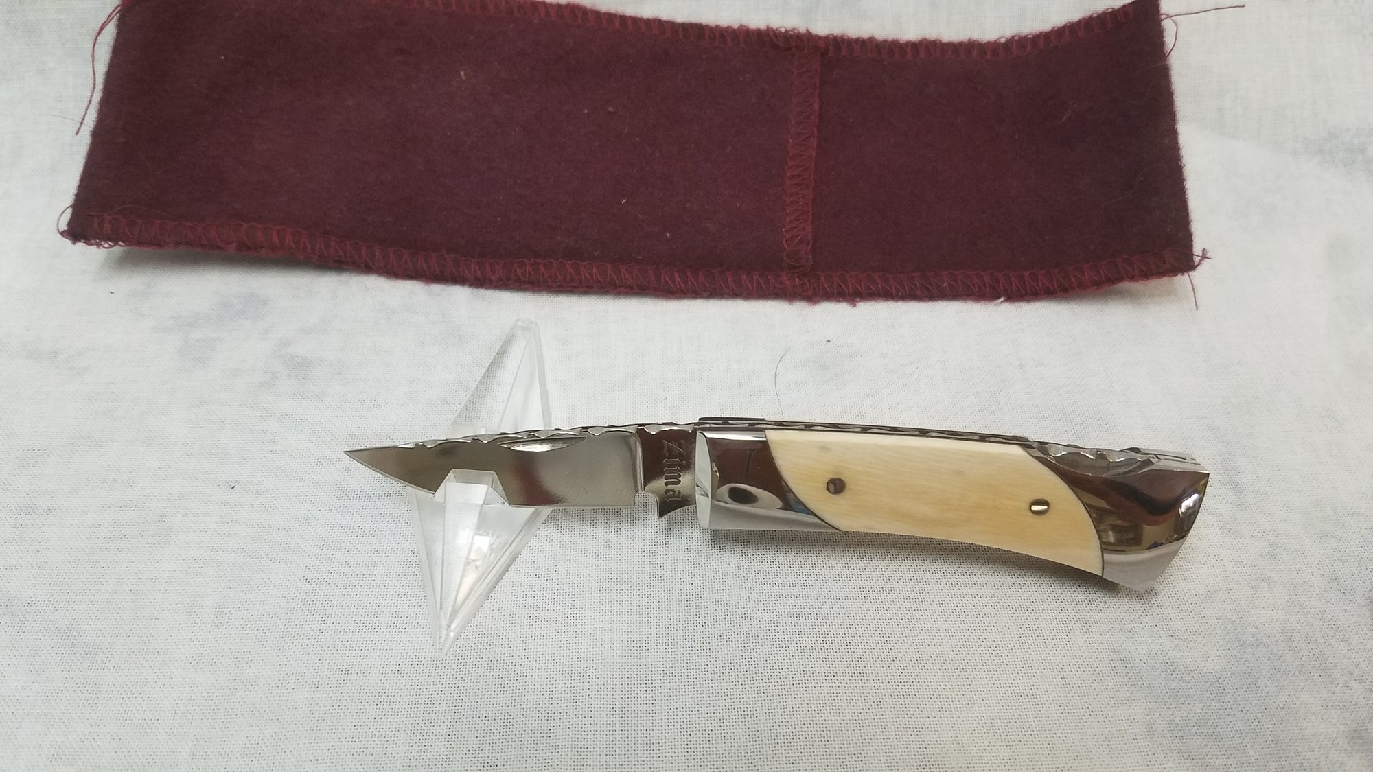 Mike Zima Custom Folding knife beautiful shape came out of a collection.