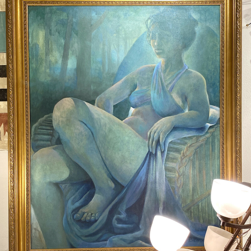 Original Painting 'Woman In Blue' by Sandra Bierman, Size: 38x48
