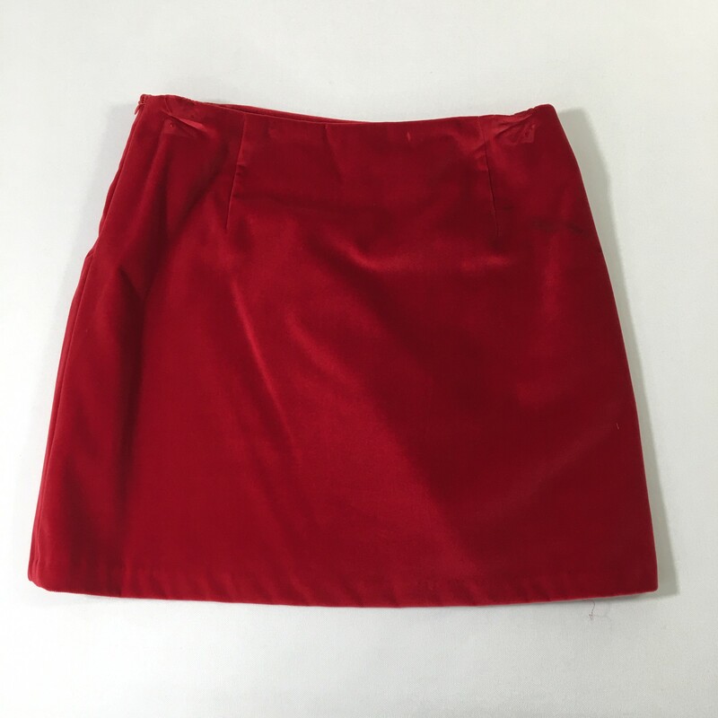 100-743 The Limited, Red, Size: 12 Red velvet skirt cotton/rayon