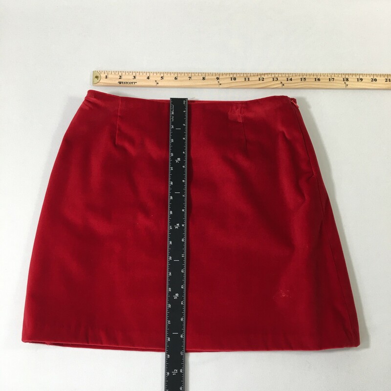 100-743 The Limited, Red, Size: 12 Red velvet skirt cotton/rayon