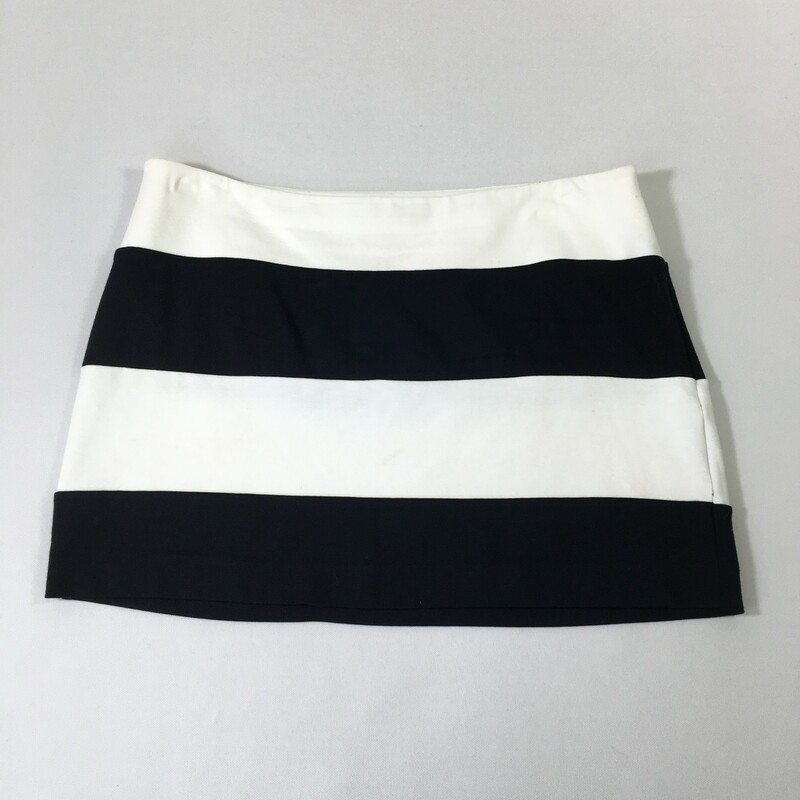 Express Striped Mini Skirt, Black And white, Size: 8