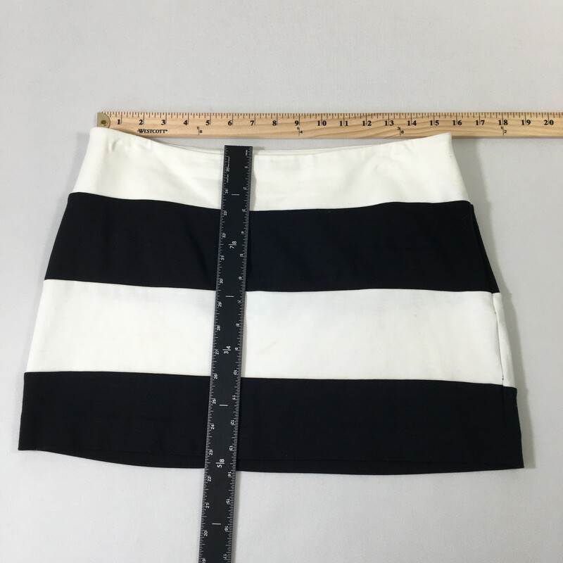 Express Striped Mini Skirt, Black And white, Size: 8