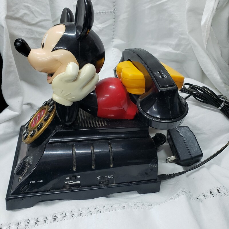 Mickey Mouse Phone, W/ Radio, Works