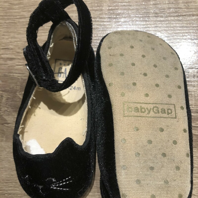 Gap Velvet Shoes, Black, Size: 18-24M