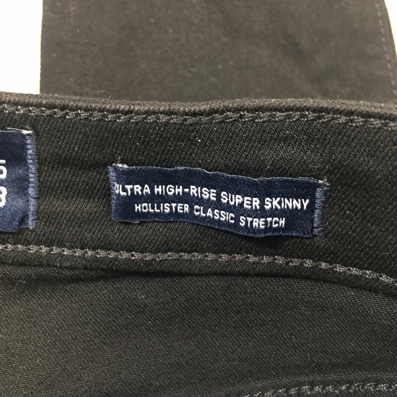 Hollister Super Skinny Pa, Black, Size: 1S ultra high-rise super skinny classic stretch jeans