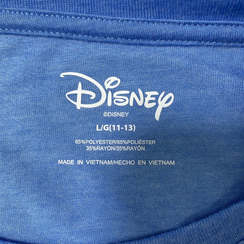 Disney Stitch T Shirt, Blue, Size: Large 11-13 \"Aloha\" Shirt 65% polyester 35% Rayon