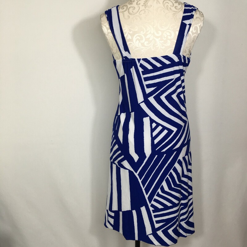 INC Striped V Neck Dress, Blue, Size: Medium cross top with loop on the front 95% polyester 5% spandex