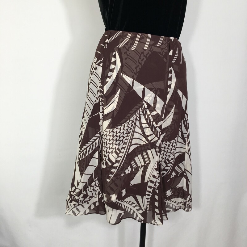 Nine & Company Long Sheer, Brown, Size: 8 patterned layered skirt 100% polyester by Nine West