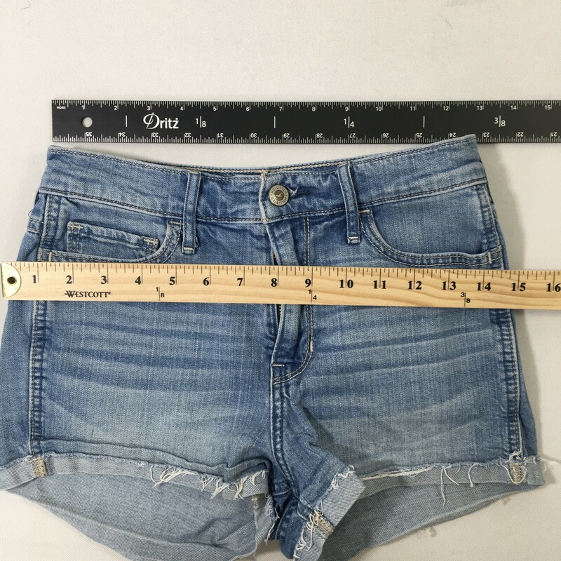 Hollister Jean Shorts, Blue, Size: 1 waist 25