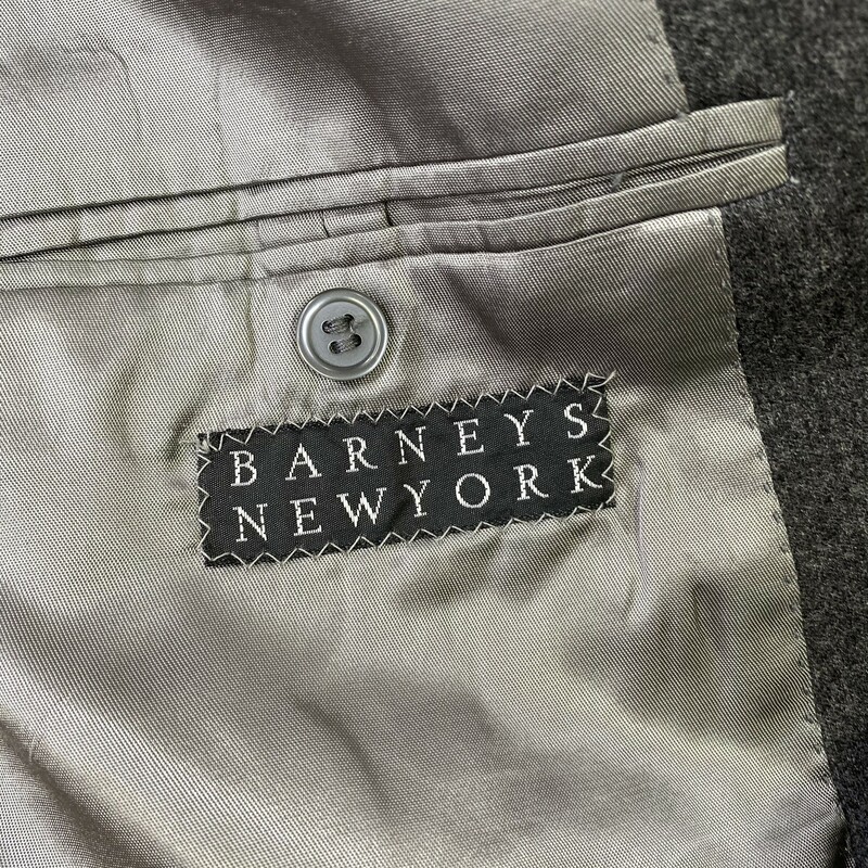 Barneys New York, Gray, Size: Large 41LG 34LG light striped jacket and pants suit 90% wool 10% cashmere