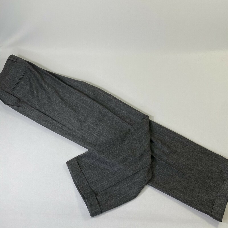 Barneys New York, Gray, Size: Large 41LG 34LG light striped jacket and pants suit 90% wool 10% cashmere