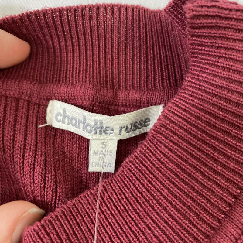 Charlotte Russe Sweater, Maroon, Size: Small long sleeve key hole sweater dress
