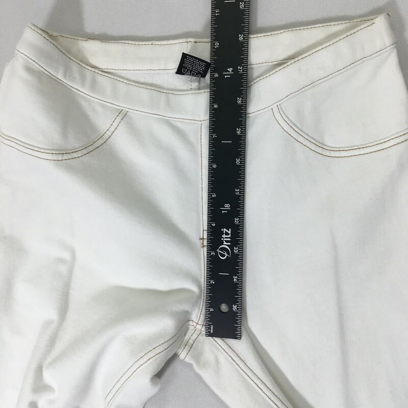103-170 Hue, White, Size: Small White Stretchy Pants 95% Cotton 5% Spandex  Good