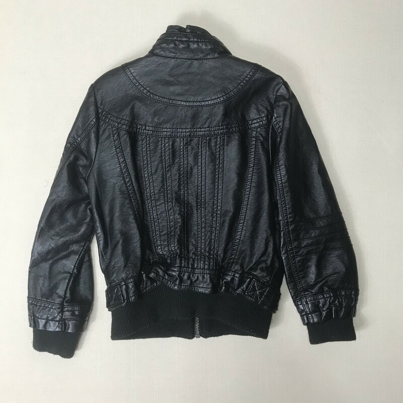 Jou Jou Leather Jacket, Black, Size: 6Y