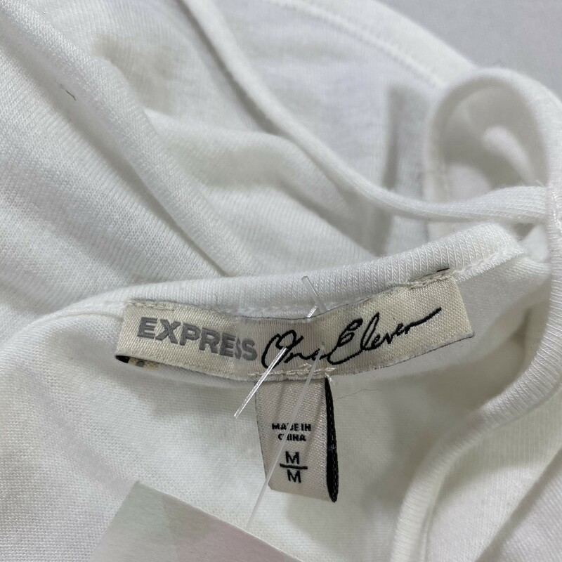 105-150 Express, White, Size: Medium Soft White Twisted Open Back Shirt
