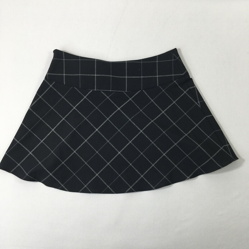 120-027 Bebe, Black, Size: 4 Black skirt w/silver squares polyester/spandex  x