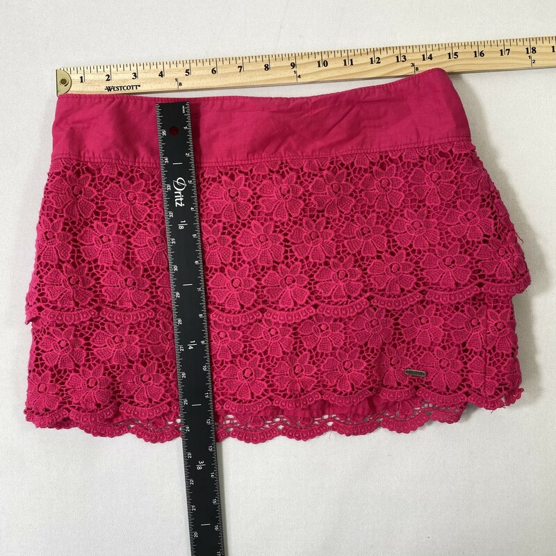 120-238 Hollister, Pink, Size: Large Pink skirt w/embroidered flowers 100% cotton