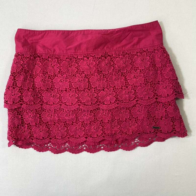 120-238 Hollister, Pink, Size: Large Pink skirt w/embroidered flowers 100% cotton