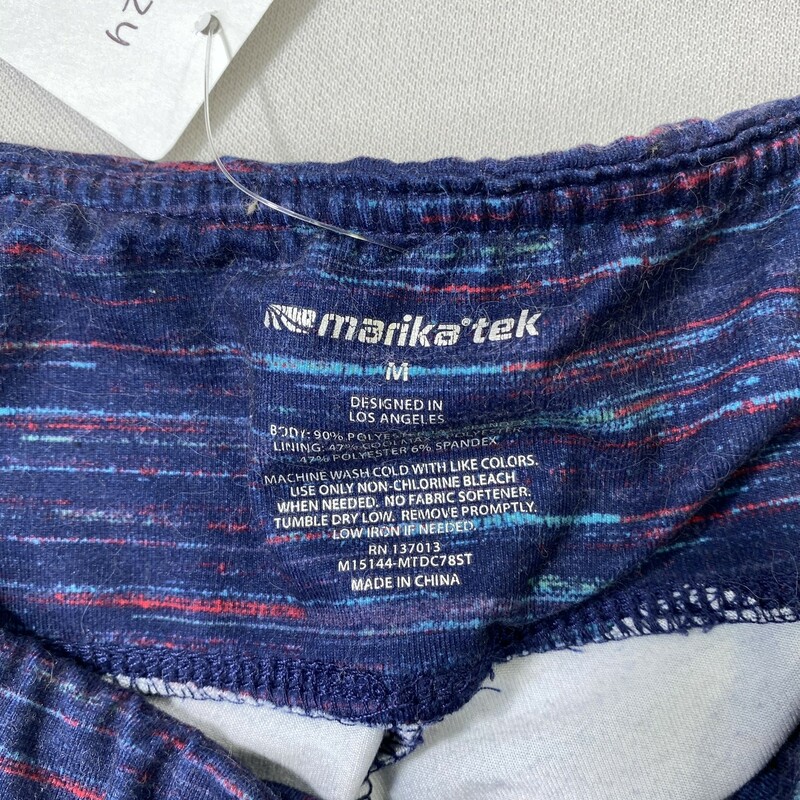 115-024 Marika Tek, Blue, Size: Medium Blue spandex like shorts polyesther/spandex