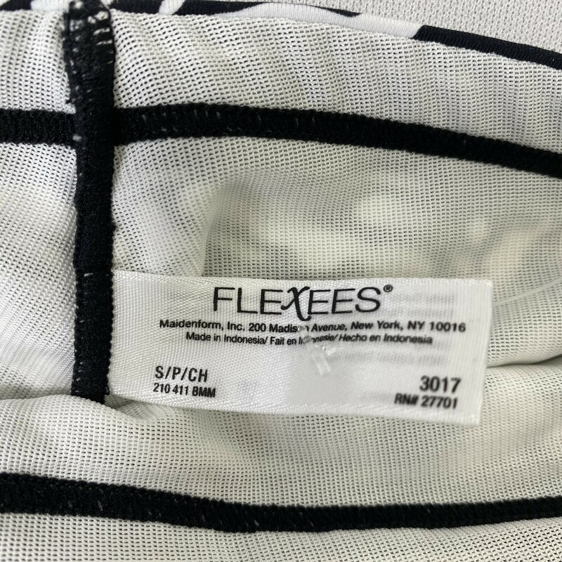 120-239 Flexees, Blk/whit, Size: Small Black and white shorts nylon/elastane