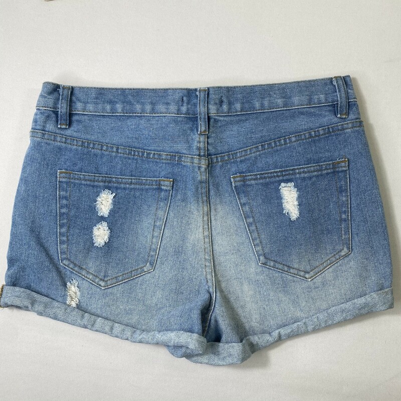 100-189 Forever 21 Ripped, Blue, Size: 30 ripped cuff shorts 100% cotton