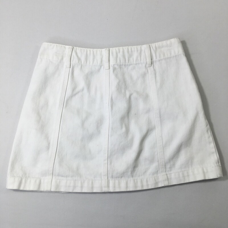 113-043 Forever 21 Button, White, Size: 28 white button down skirt 100% cotton