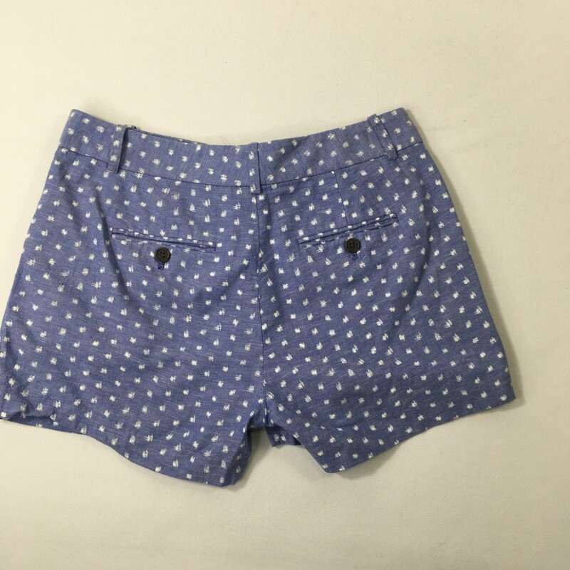 110-028 J Crew, Blue And, Size: 2 Blue Shorts With White Spots 78% Cotton 22% Linen  Good