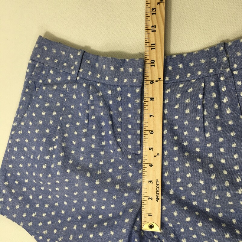 110-028 J Crew, Blue And, Size: 2 Blue Shorts With White Spots 78% Cotton 22% Linen  Good