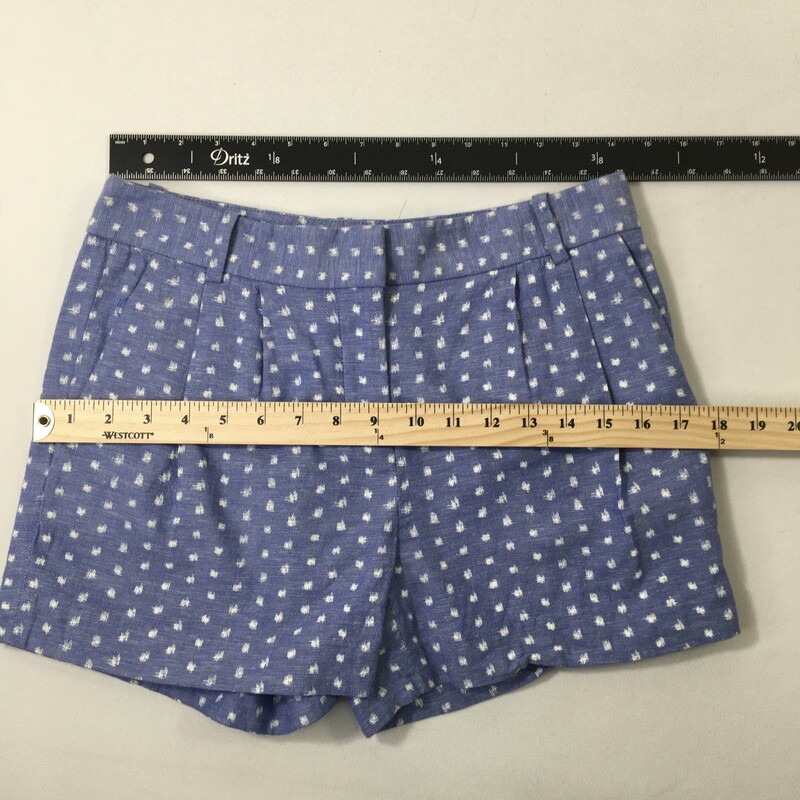 110-028 J Crew, Blue And, Size: 2 Blue Shorts With White Spots 78% Cotton 22% Linen  Good