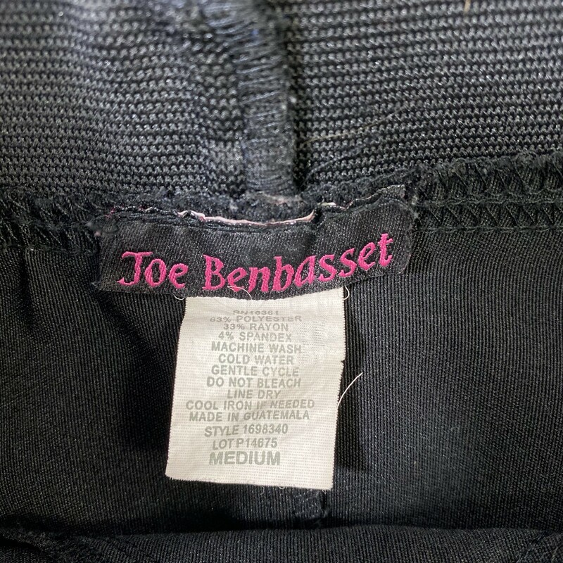 102-231 Joe Benbasset, Black, Size: Medium Black dress skirt polyesther/rayon/spandex