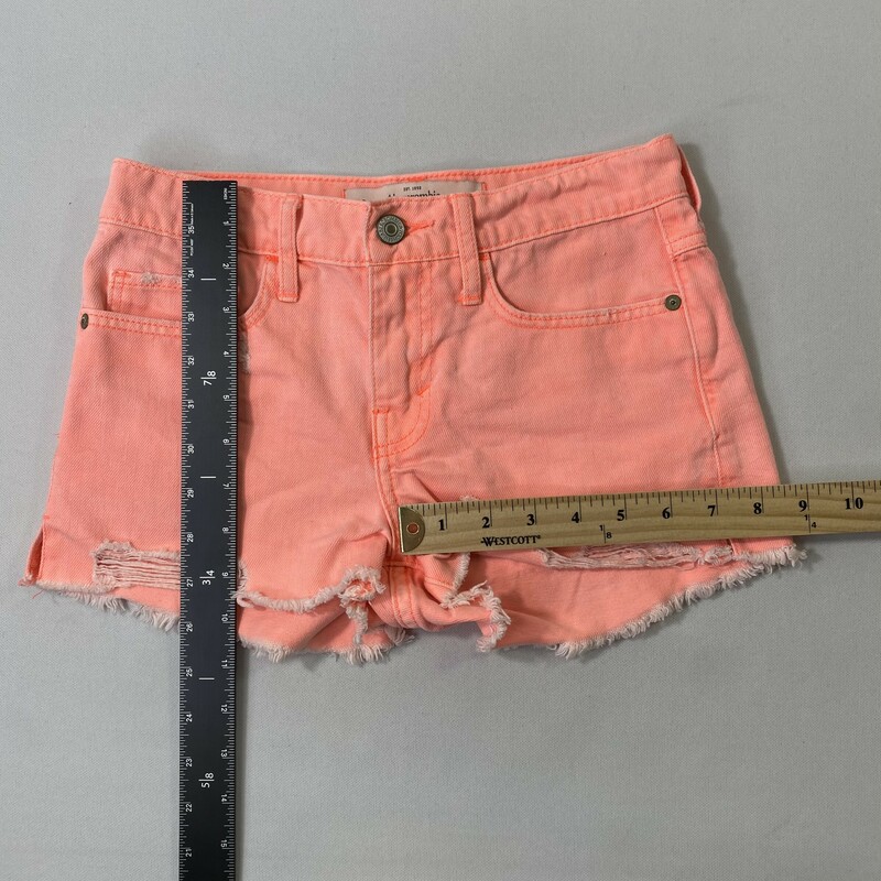 103-197 Abercrombie, Orange, Size: 0 bright orange denim shorts x  good