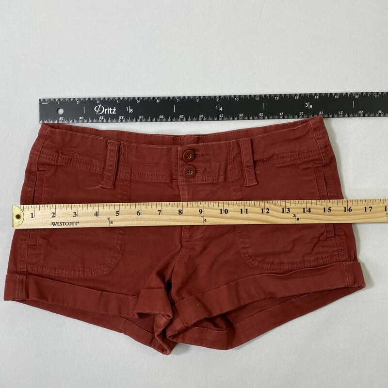 102-367 I Love H81, Orange, Size: 25 burnt orange twill shorty shorts 98% cotton 2% elastane  good