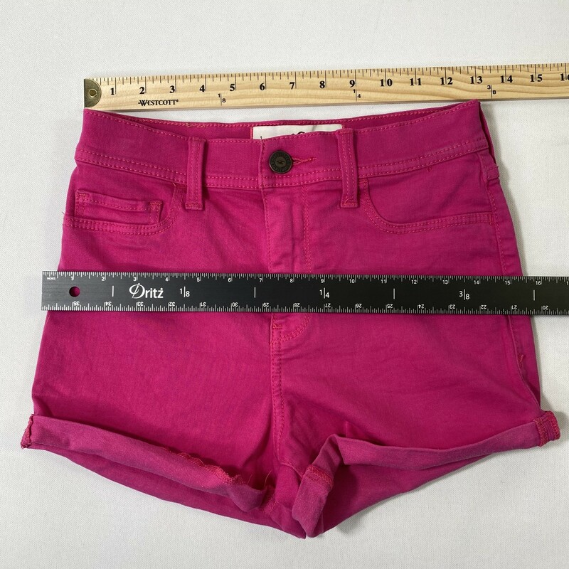 100-867 Hollister, Pink, Size: 1 bright pink jeans shorts 67% cotton 19% viscose13% polyester  good