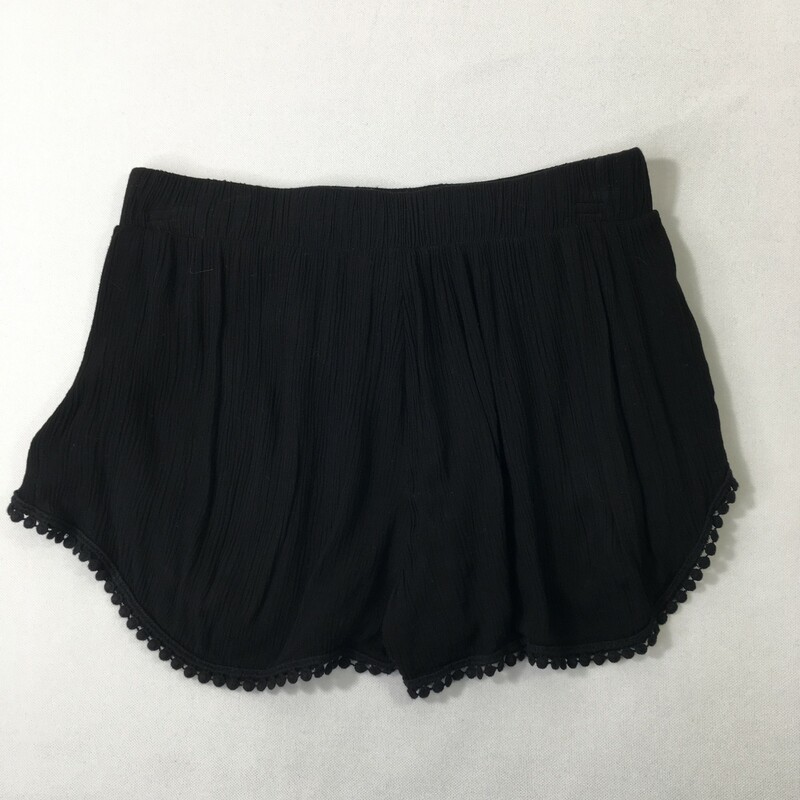 100-176 Ambiance, Black, Size: Medium flowy shorts 100% rayon