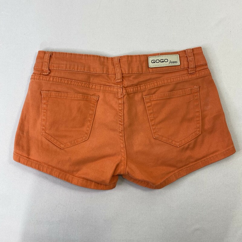 125-120 Gogo Jeans, Orange, Size: Large short bright orange shorts 98% cotton 2% polyester  good