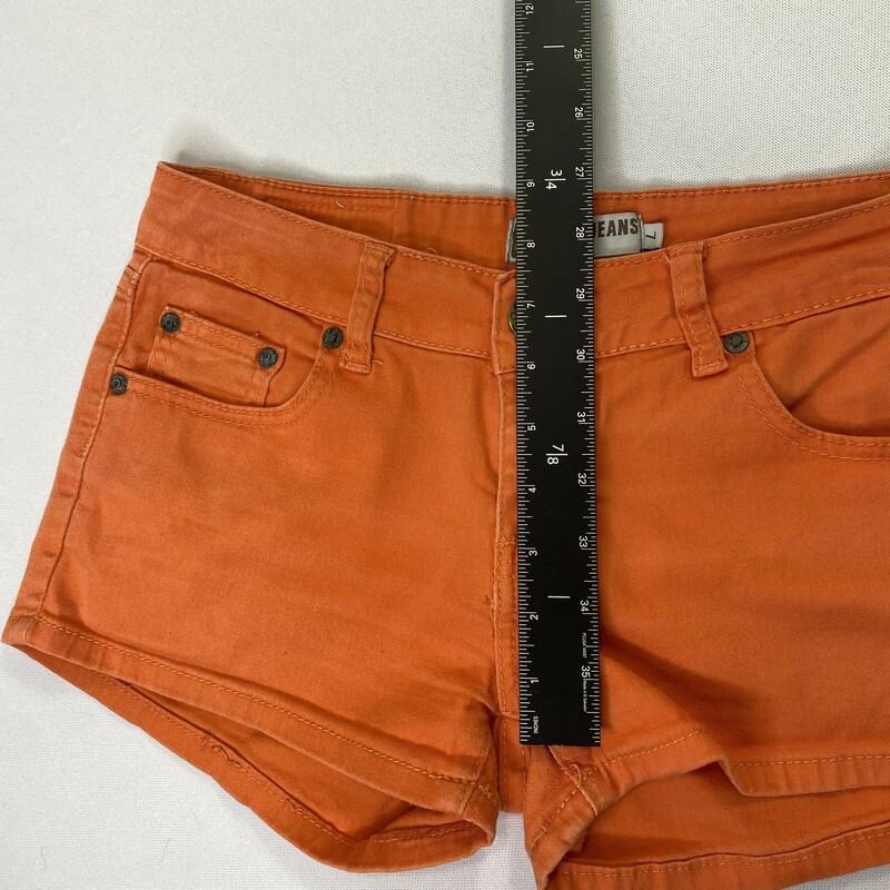 125-120 Gogo Jeans, Orange, Size: Large short bright orange shorts 98% cotton 2% polyester  good