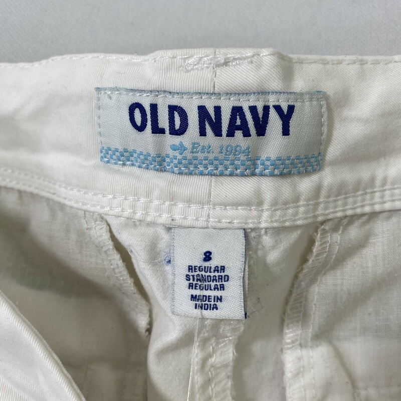 102-252 Old Navy, White, Size: 8 white shorts 97% cotton 3% spandex