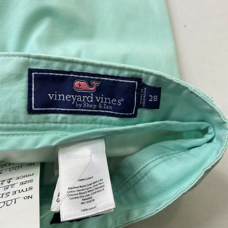 100-769 Vineyard Vines, Teal Blu, Size: 28 teal vineyard vines club shorts 100% cotton  Good