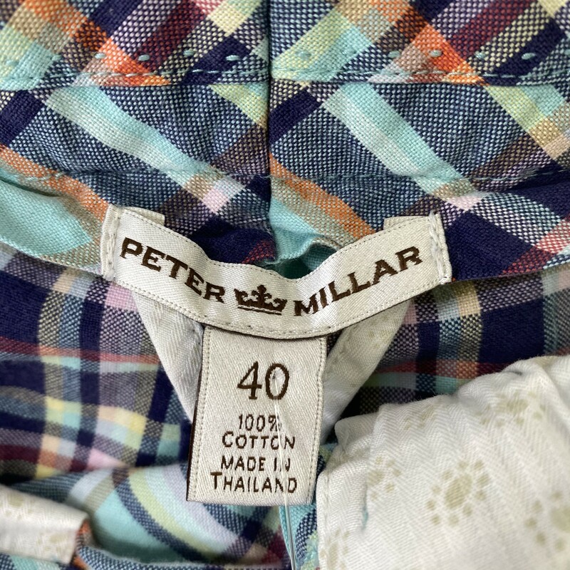 100-784 Peter Millar, Multicol, Size: 40 Multicolor plaid shorts mens 100% cotton  Good