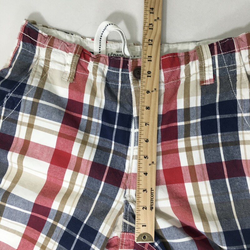 100-787 Aeropostle, Red Blue, Size: 32 plaid mens shorts 100% cotton  Good