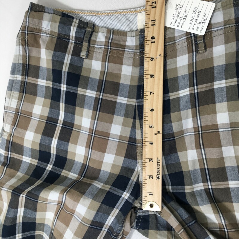 100-788 Gap, Blue And, Size: 31 plaid mens shorts 100% cotton  Good