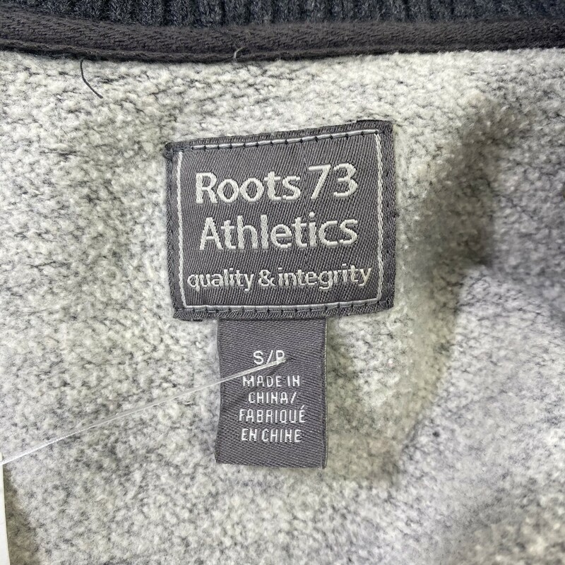 104-009 Roots 73 Athletic, Gray, Size: Small Gray Collared Jacket cotton/polyesther  Good