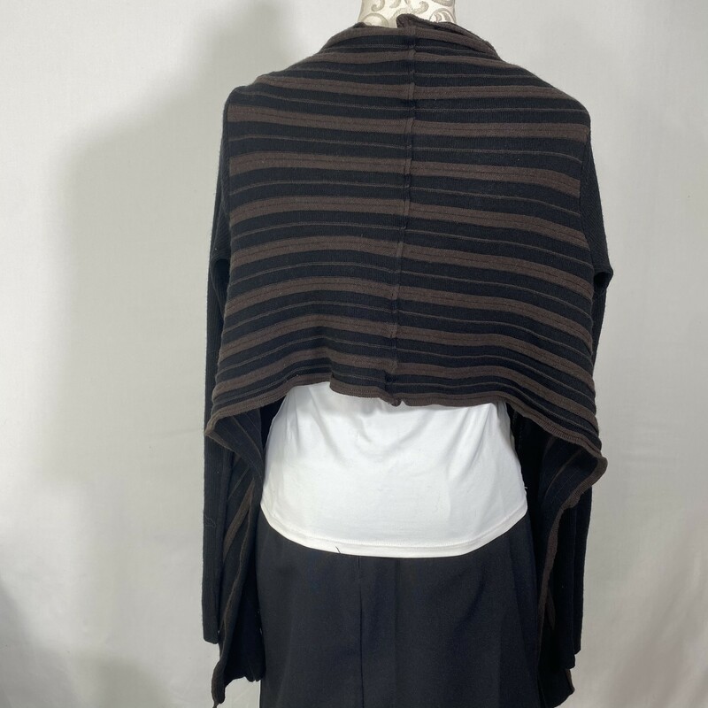 125-089 Lauren Vidal, Black An, Size: Large black and brown cropped cardigan no tag  good