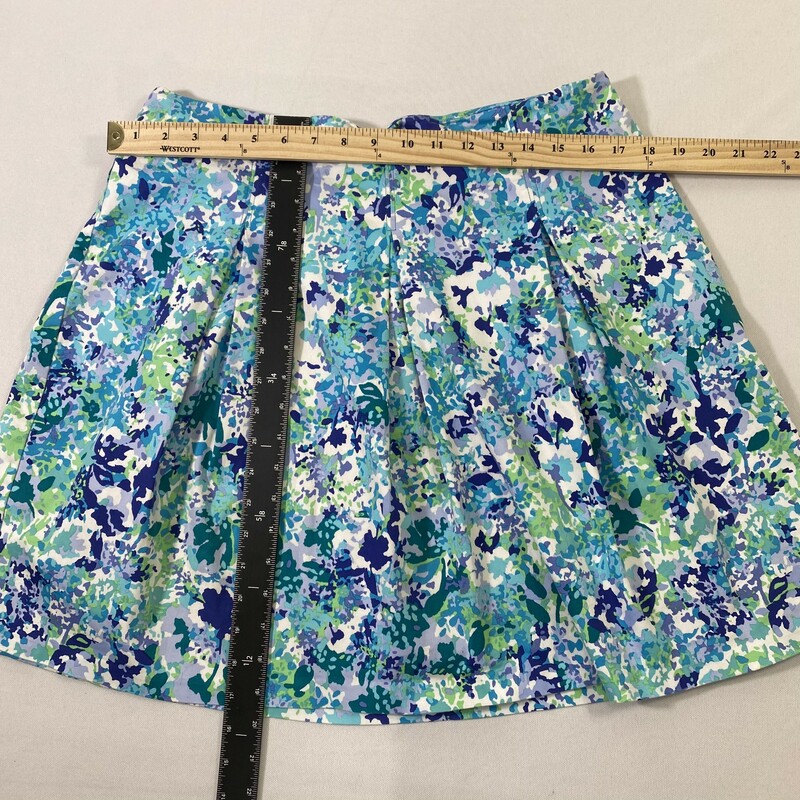 120-503 New York & Compan, Multicol, Size: 12 floral blue green and purple skirt 97% cotton 3% spandex  good