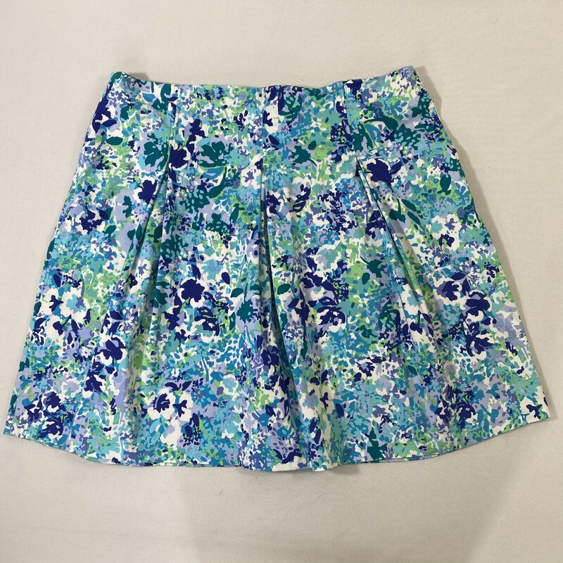 120-503 New York & Compan, Multicol, Size: 12 floral blue green and purple skirt 97% cotton 3% spandex  good