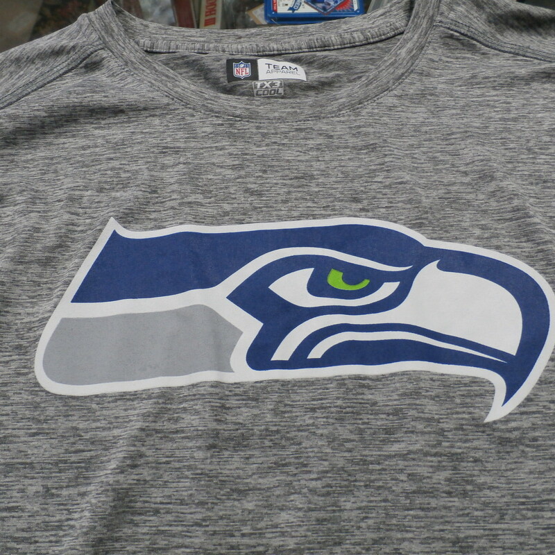 Seattle Seahawks VF Imagewear Men' Long Sleeve Shirt Size Large Gray #17446
Rating: (see below) 2 -  Great Condition
Team: Seattle Seahawks
Player: Team
Brand: VF Imagewear
Size: Men's - Large(Measured Flat: Across Chest: 22\"; Length 30\")
Measured Flat: armpit to armpit; top of shoulder to bottom hem.
Color: Gray
Style: Long sleeve scream pressed shirt
Material: 100% Polyester
Condition: 2 - Great Condition - wrinkled; material looks and feels great; clean and crisp; normal signs of use; no stains rips of holes
Item #: 17446
Shipping: FREE