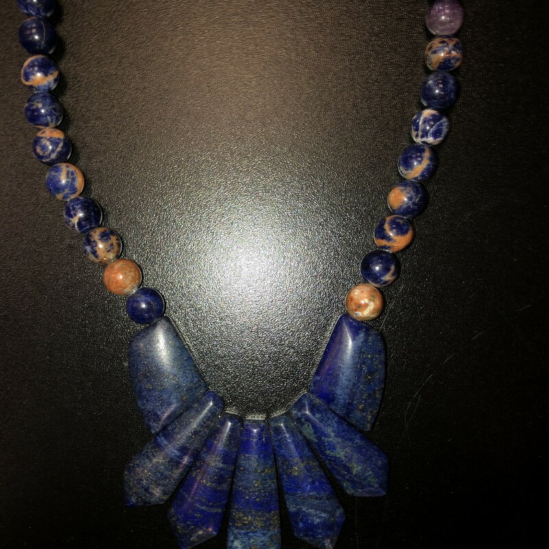 Handmade blue kyanite necklace