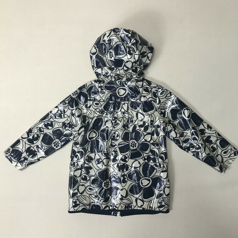 Old Navy Lined Rainjacket, Navy/whi, Size: 4Y