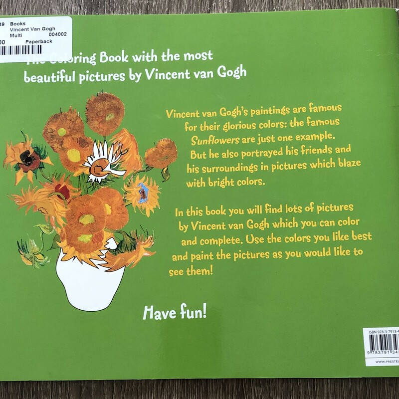 Vincent Van Gogh, Multi, Size: Paperback
coloring book