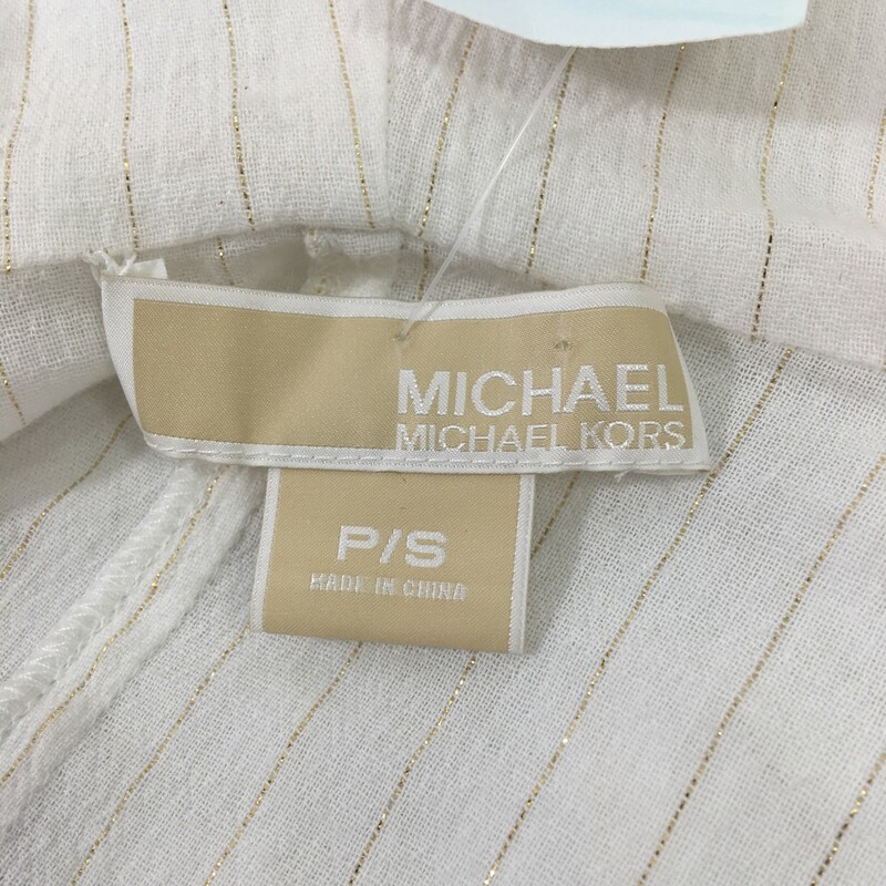 105-115 Michael Kors, White, Size: Small White Shirt With Gold Detailos and Hood